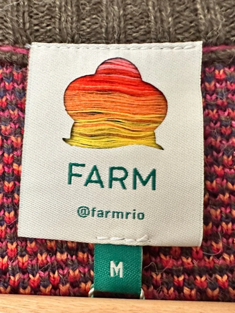 Farm Rio Acrylic Wool Blend Sweater Jacket of Many Hearts - Picture 5 of 8